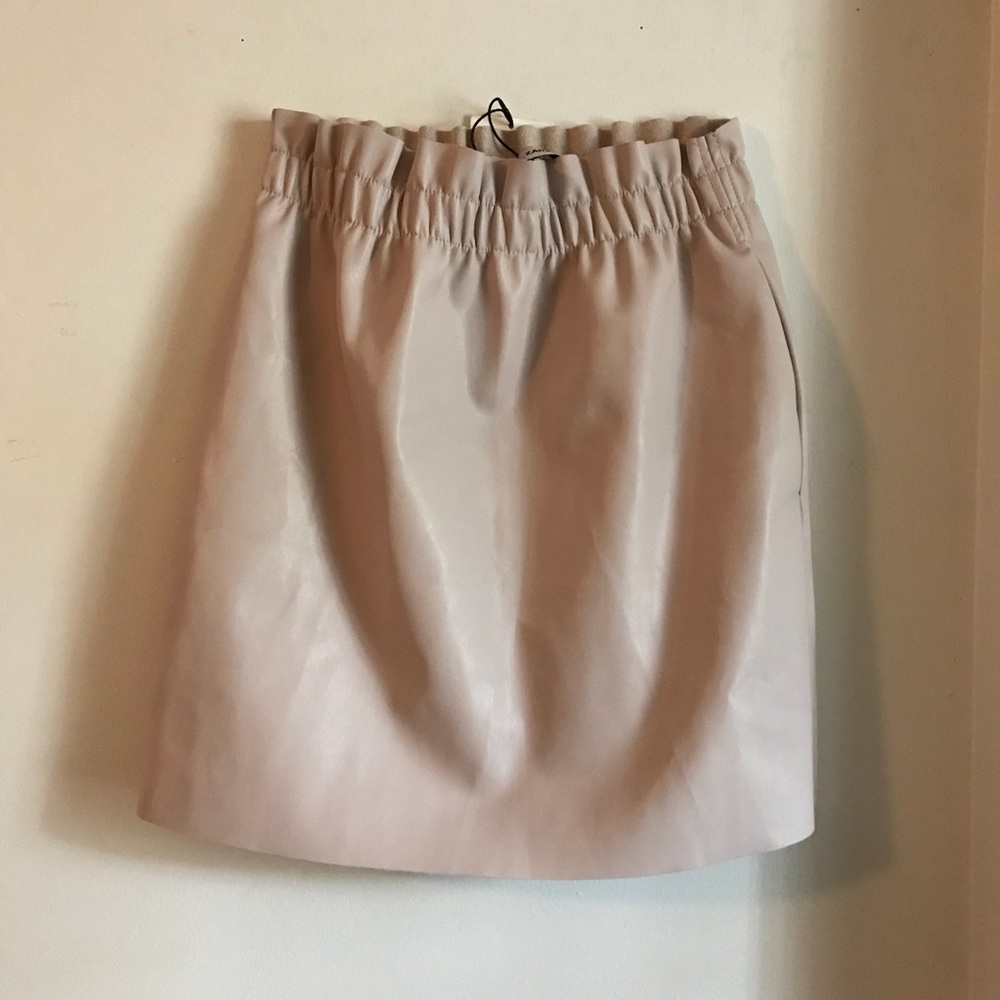 Zara Blush Faux Leather Skirt